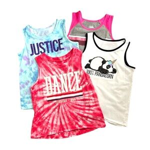 Justice Girl's Tank Tops Size 12 Cotton Blend Sleeveless Summer Beach Vacation